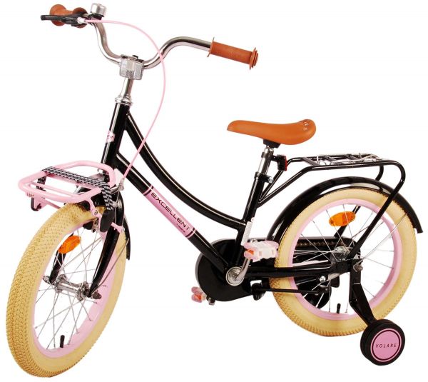 Volare Excellent Kinderfiets - Meisjes - 16 inch - Zwart - 95% afgemonteerd