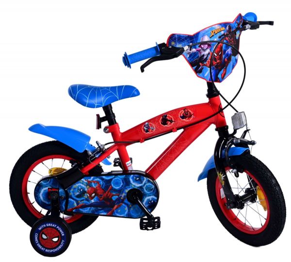 Ultimate Spider-Man Kinderfiets - Jongens - 12 inch - Blauw/Rood - Twee handremmen