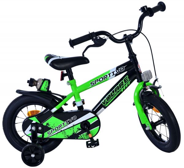 Volare Sportivo Kinderfiets - Jongens - 12 inch - Groen Zwart