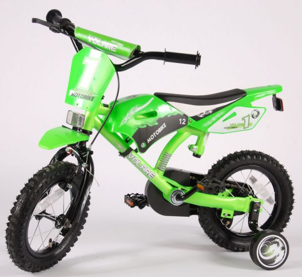 Volare Motorbike Kinderfiets - Jongens - 12 inch - Groen - 95% afgemonteerd