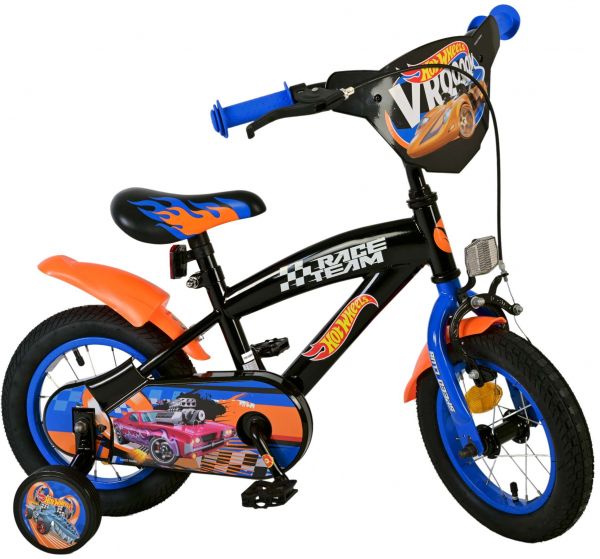 Hot Wheels Kinderfiets - Jongens - 12 inch - Zwart Oranje Blauw