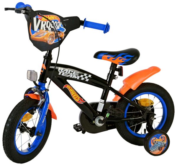 Hot Wheels Kinderfiets - Jongens - 12 inch - Zwart Oranje Blauw