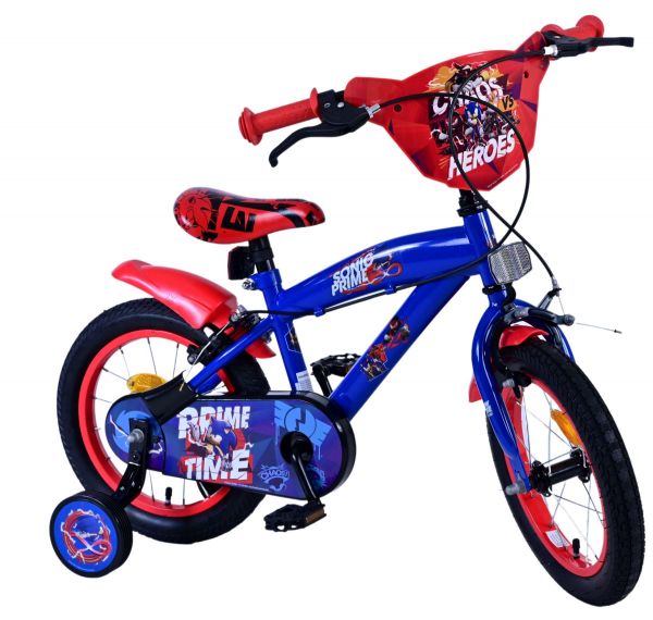 Sonic Prime Kinderfiets - Jongens - 14 inch - Blauw Rood - Twee handremmen