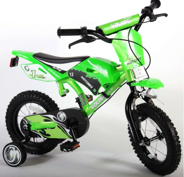 Volare Motorbike Kinderfiets - Jongens - 12 inch - Groen - Twee handremmen