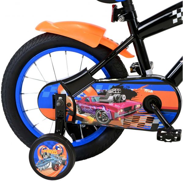 Hot Wheels Kinderfiets - Jongens - 14 inch - Zwart Oranje Blauw