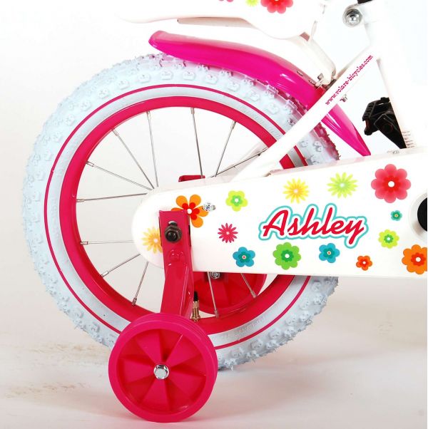 Volare Ashley Kinderfiets - Meisjes - 14 inch - Wit - 95% afgemonteerd