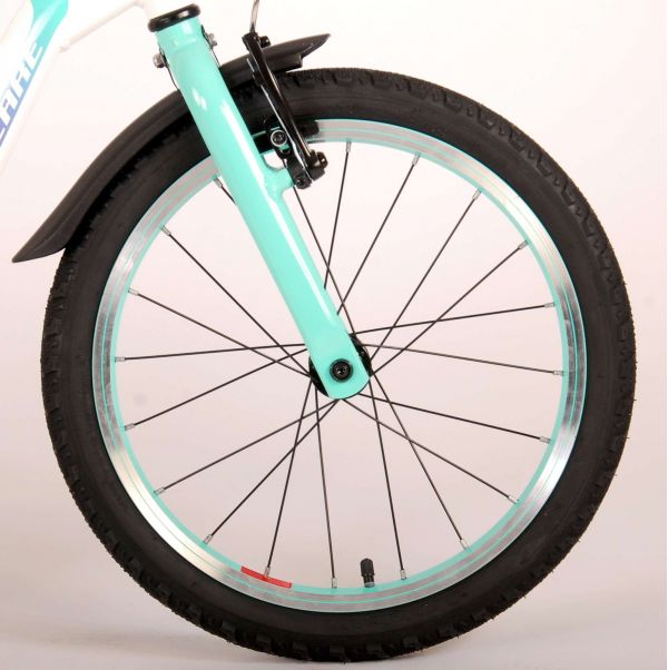 Volare Glamour Kinderfiets - Meisjes - 18 inch - Wit/Mint Groen - Prime Collection