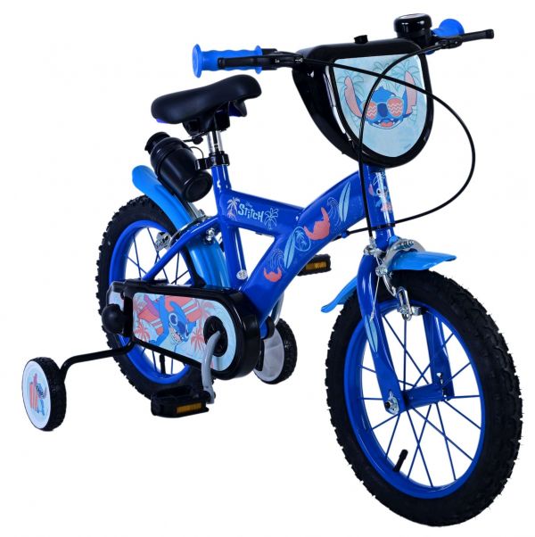 Disney Stitch Kinderfiets - Jongens - 14 inch - Blauw - Twee handremmen