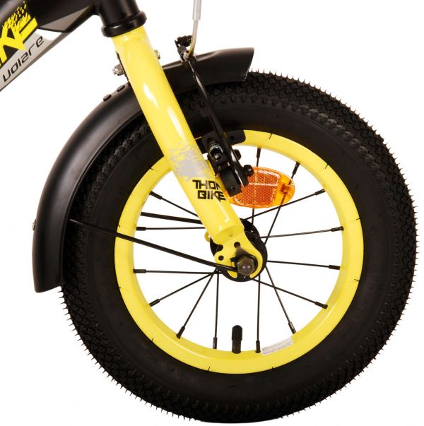 Volare Thombike Kinderfiets - Jongens - 12 inch - Zwart Geel - Twee Handremmen