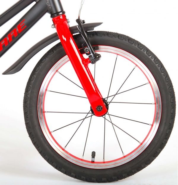 Volare Blaster Kinderfiets - Jongens - 16 inch  - Zwart/Rood - Prime Collection