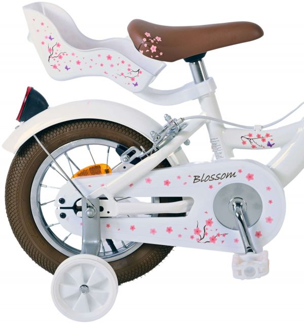 Volare Blossom Kinderfiets - Meisjes - 12 inch - Wit - Twee handremmen