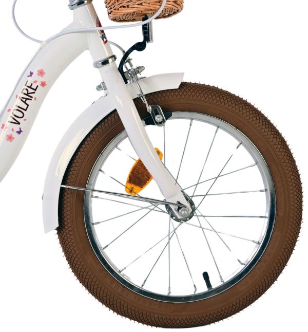 Volare Blossom Kinderfiets - Meisjes - 16 inch - Wit - Twee Handremmen