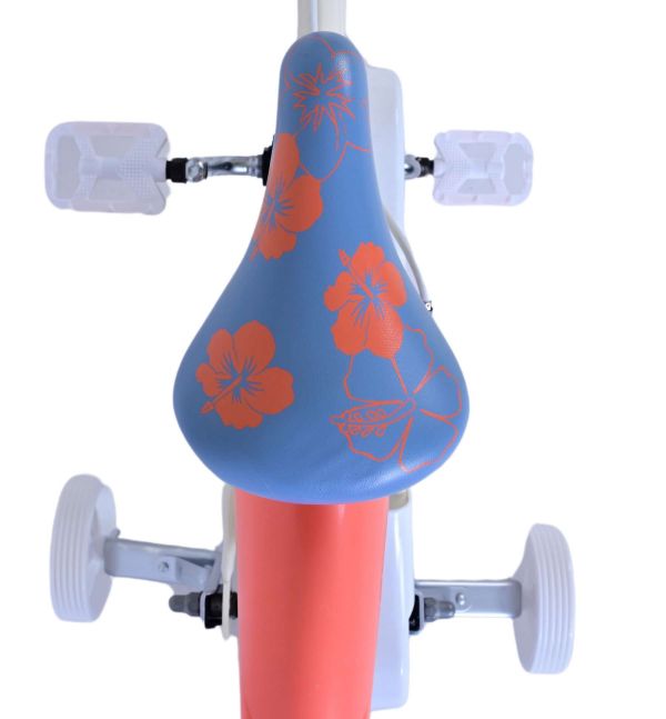 Disney Stitch Kinderfiets - Meisjes - 16 inch - Crème Koraal Blauw - Twee handremmen