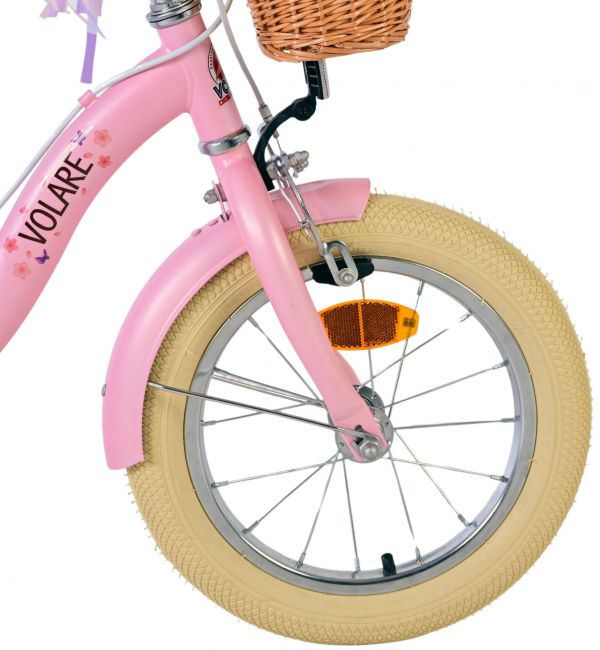 Volare Blossom Kinderfiets - Meisjes - 14 inch - Roze - Twee Handremmen