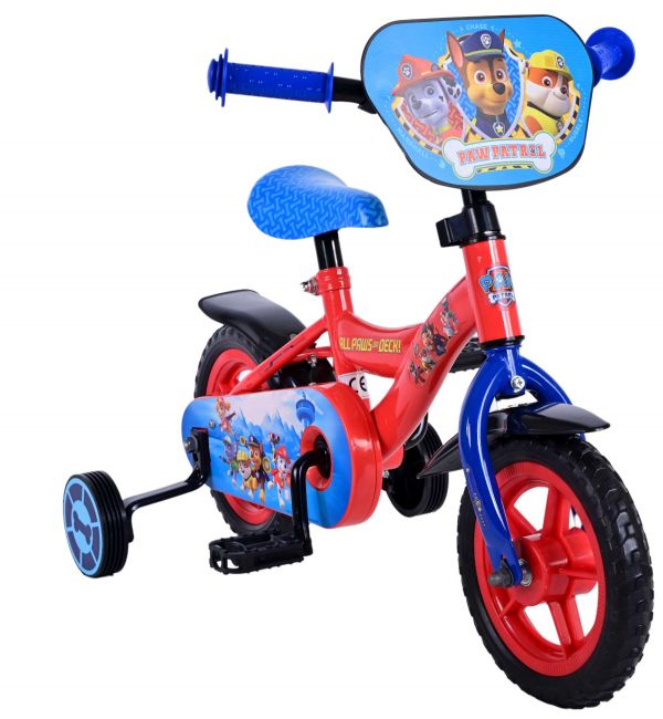 Paw Patrol Kinderfiets - Jongens - 10 inch - Rood/Blauw - Doortrapper