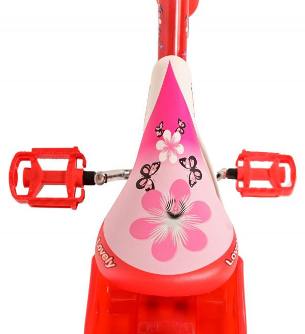 Volare Lovely Kinderfiets - Meisjes - 16 inch - Rood Wit - Twee Handremmen