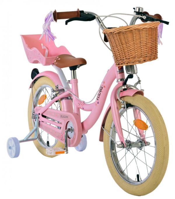 Volare Blossom Kinderfiets - Meisjes - 16 inch - Roze - Twee Handremmen