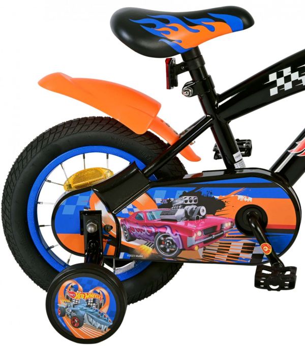 Hot Wheels Kinderfiets - Jongens - 12 inch - Zwart Oranje Blauw