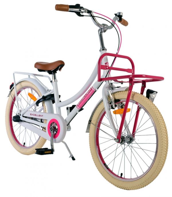 Volare Excellent Kinderfiets - Meisjes - 20 inch - Wit - 3 versnellingen