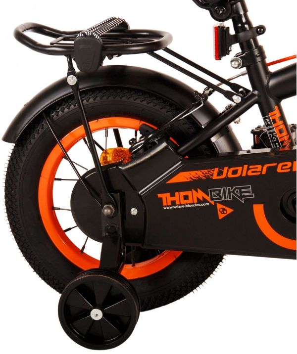 Volare Thombike Kinderfiets - Jongens - 12 inch - Zwart Oranje - Twee Handremmen