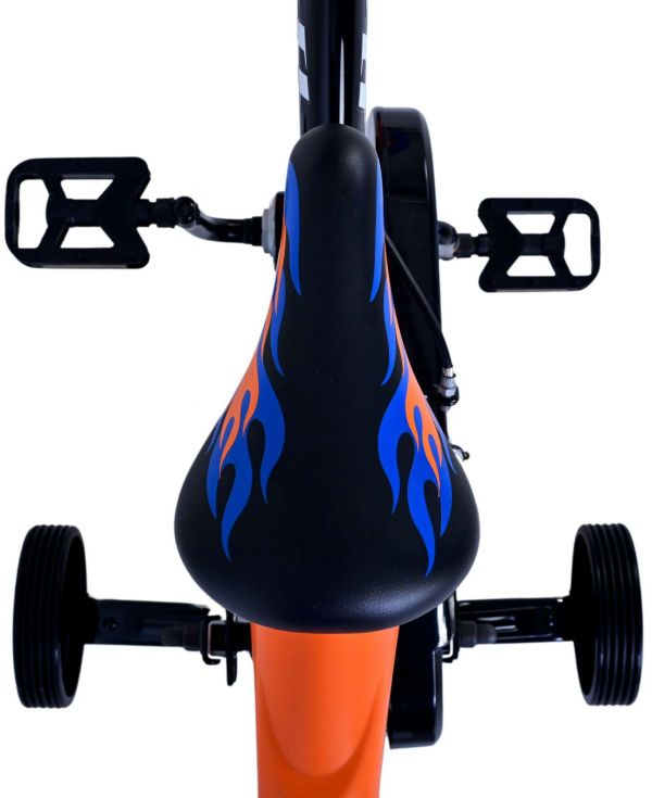 Hot Wheels Kinderfiets - Jongens - 12 inch - Zwart Oranje Blauw - Twee handremmen