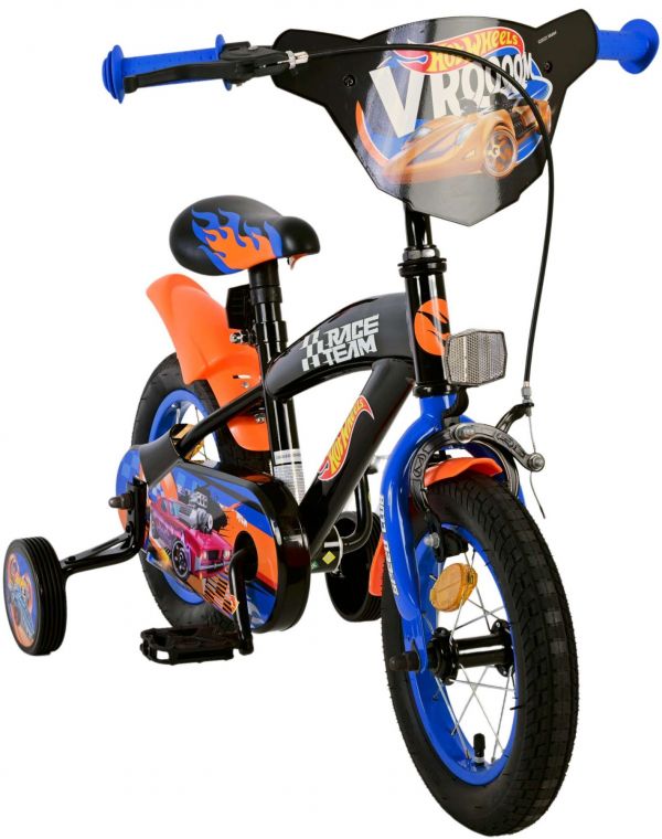 Hot Wheels Kinderfiets - Jongens - 12 inch - Zwart Oranje Blauw