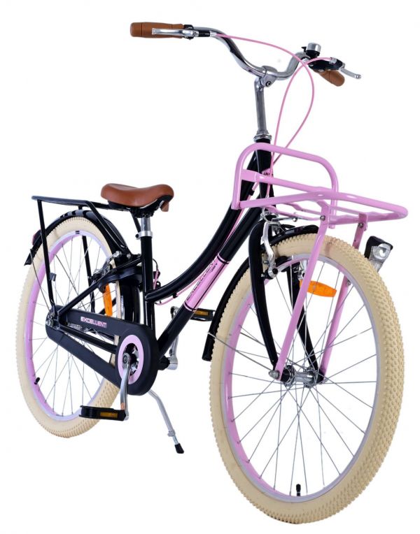 Volare Excellent Kinderfiets - Meisjes - 24 inch - Zwart - Twee handremmen