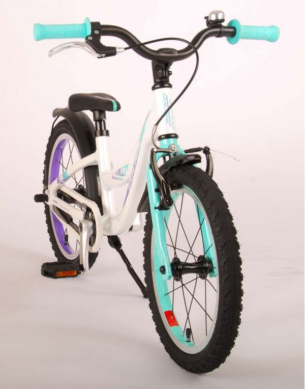 Volare Glamour Kinderfiets - Meisjes - 16 inch - Wit/Mint Groen - Prime Collection