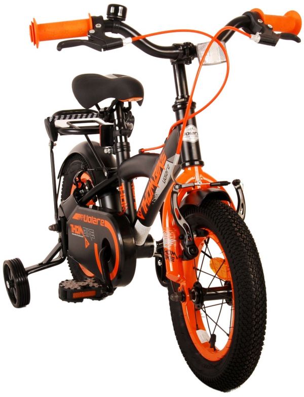 Volare Thombike Kinderfiets - Jongens - 12 inch - Zwart Oranje - Twee Handremmen