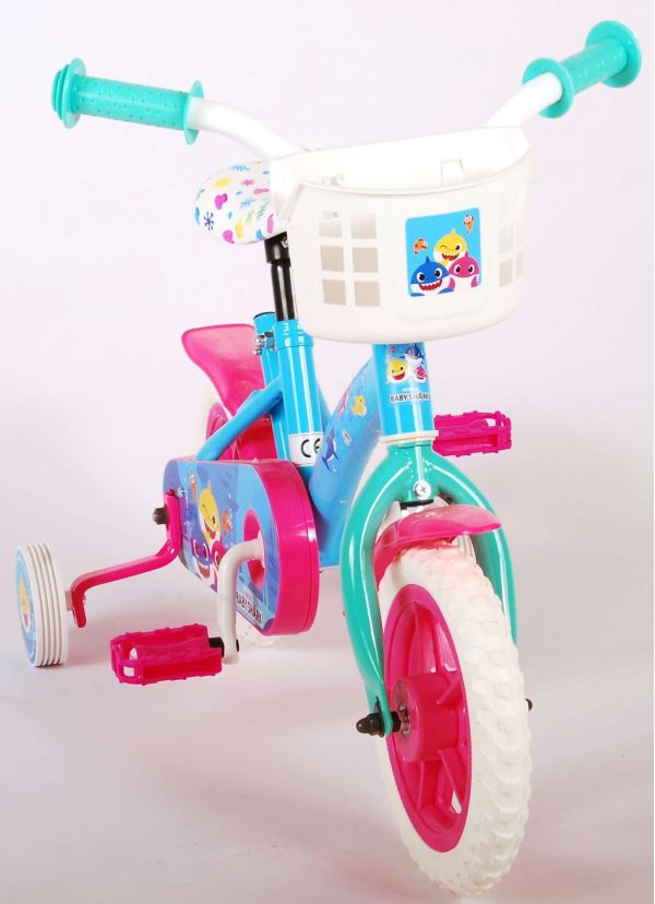 Ocean Kinderfiets - Unisex - 10 inch - Roze Blauw - Doortrapper