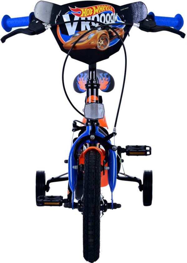 Hot Wheels Kinderfiets - Jongens - 12 inch - Zwart Oranje Blauw - Twee handremmen